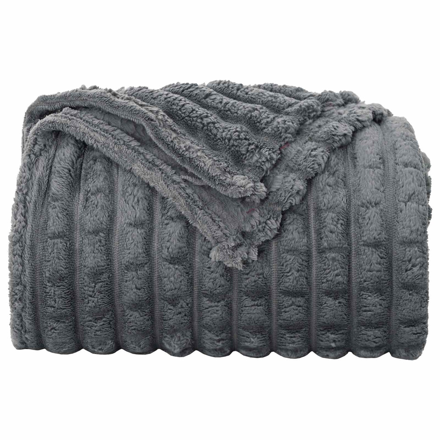 Throw Blanket Dark Grey 200 x 150 cm Fleece