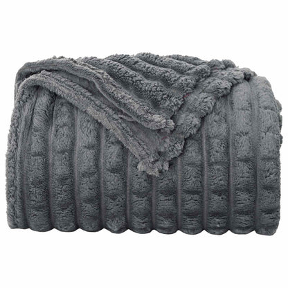 Throw Blanket Dark Grey 200 x 150 cm Fleece