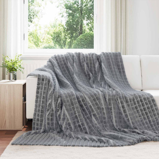 Throw Blanket Dark Grey 240 x 220 cm 9.41 kg Fleece