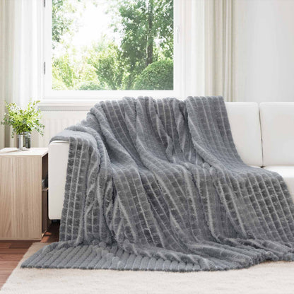 Throw Blanket Dark Grey 270 x 240 cm Fleece