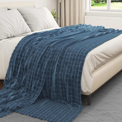 Throw Blanket Navy Blue 270 x 240 cm Fleece