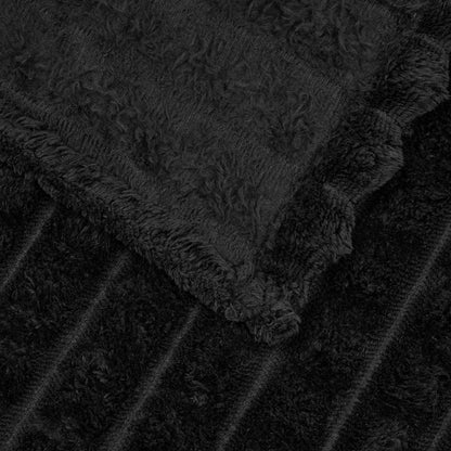 Throw Blanket Black 200 x 150 cm Fleece