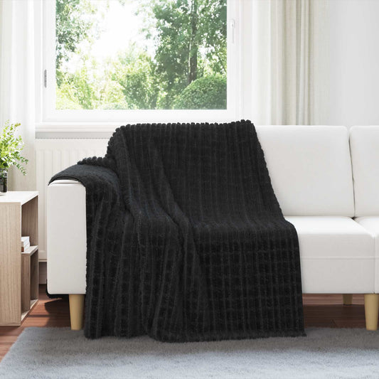 Throw Blanket Black 200 x 150 cm 0.75 kg Fleece