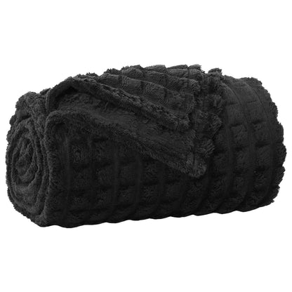 Throw Blanket Black 270 x 240 cm Fleece