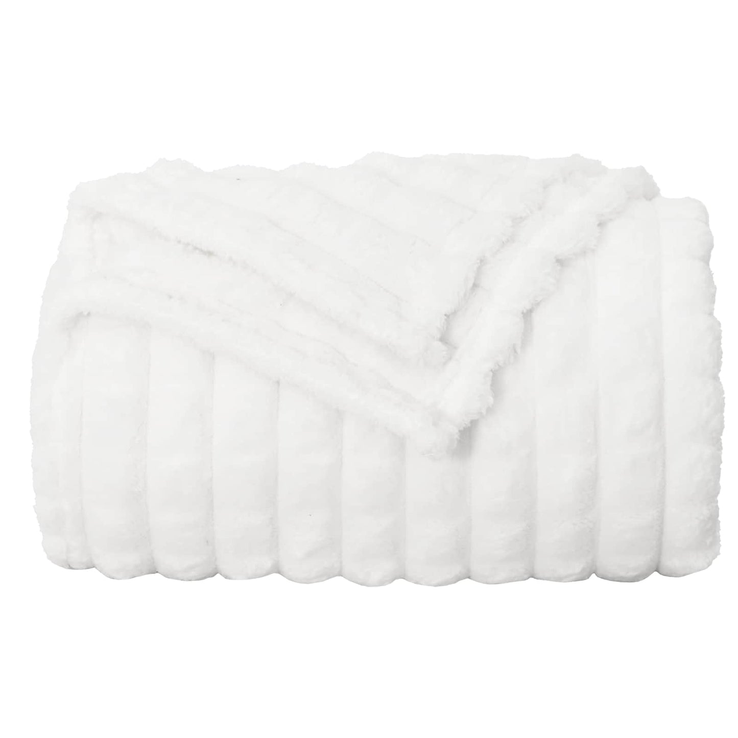 Throw Blanket White 150 x 130 cm Fleece