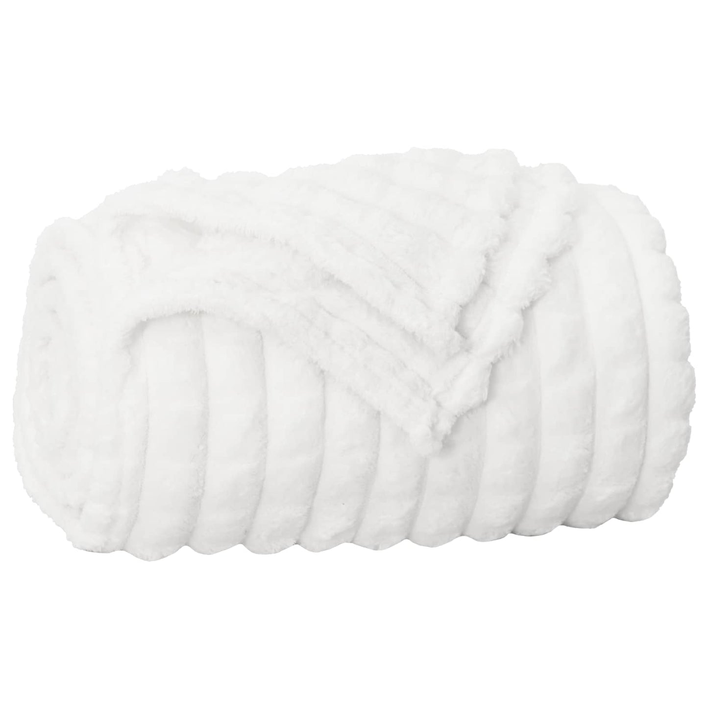 Throw Blanket White 200 x 150 cm Fleece