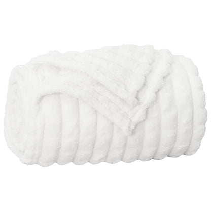 Throw Blanket White 240 x 220 cm Fleece