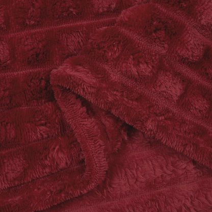 Throw Blanket Bordeaux Red 240 x 220 cm Fleece