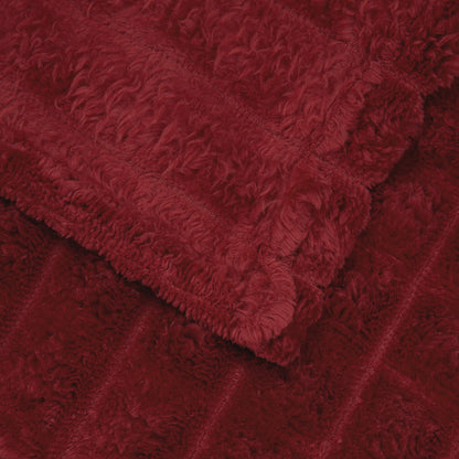 Throw Blanket Bordeaux Red 270 x 240 cm Fleece