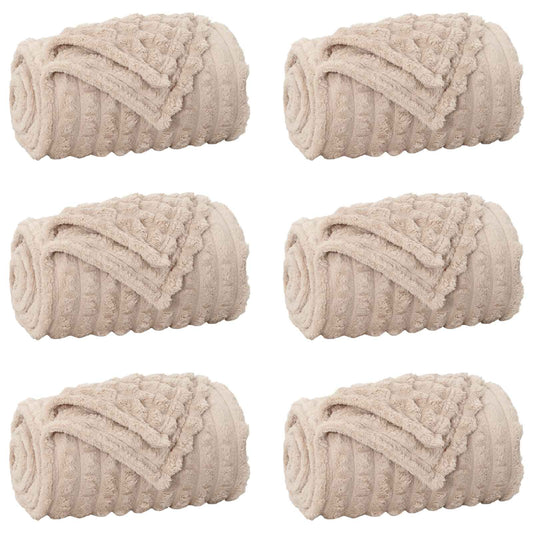 Throw Blankets 6 pcs Beige 200 x 150 cm 4.5 kg Fleece