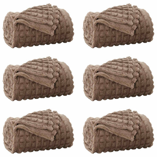 Throw Blankets 6 pcs Camel 150 x 130 cm 2.75 kg Fleece