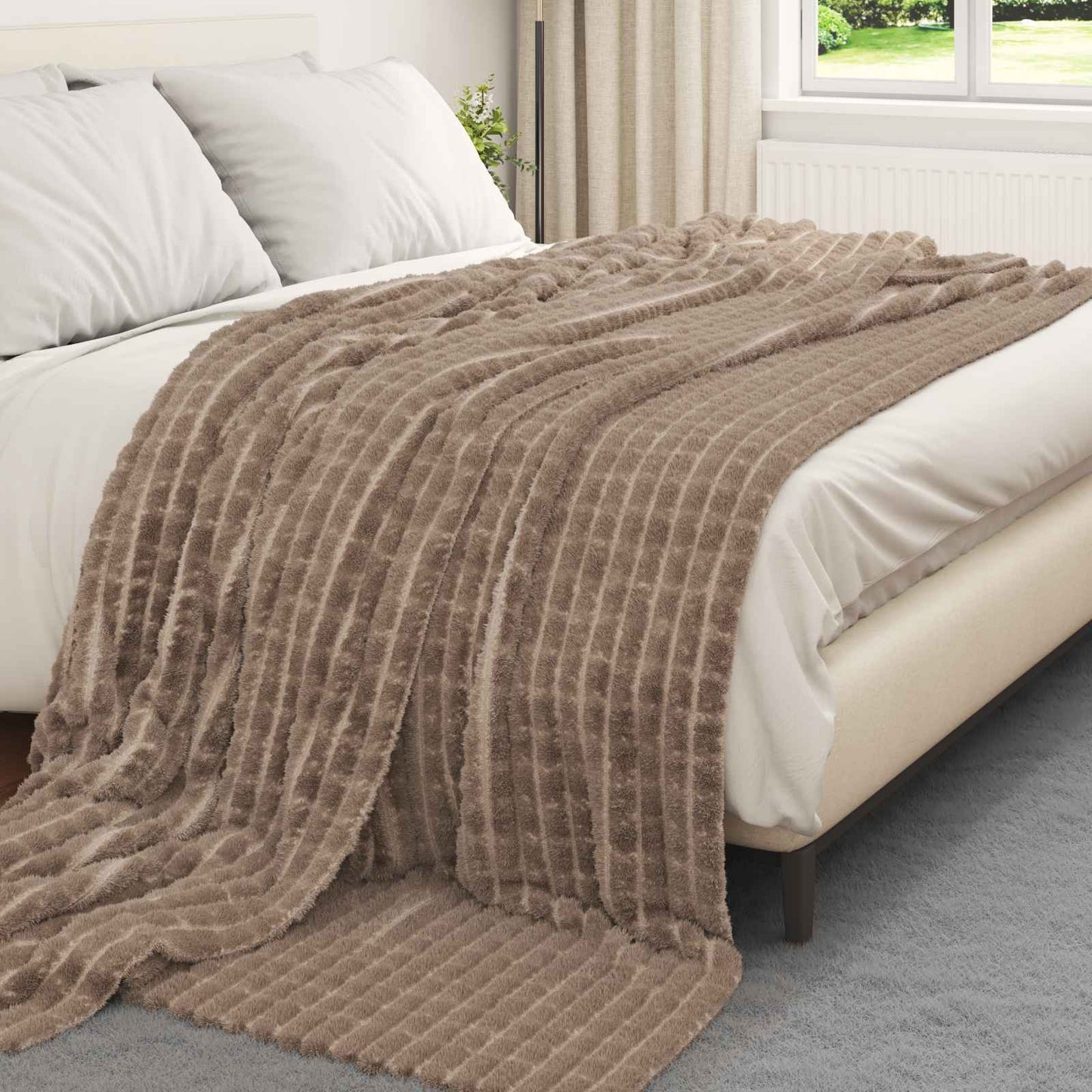 Throw Blankets 6 pcs Camel 270 x 240 cm Fleece