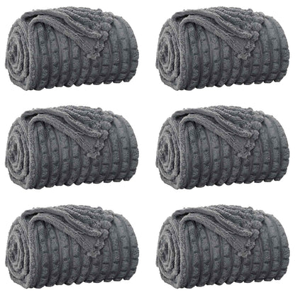 Throw Blankets 6 pcs Dark Grey 240 x 220 cm Fleece