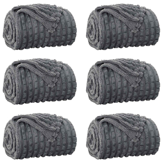 Throw Blankets 6 pcs Dark Grey 240 x 220 cm 9.17 kg Fleece