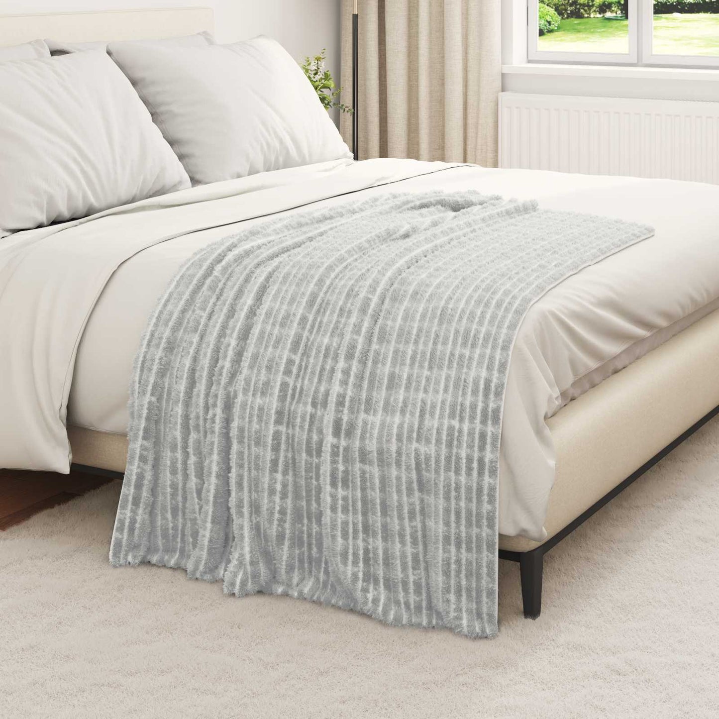Throw Blankets 6 pcs Grey 150 x 130 cm Fleece