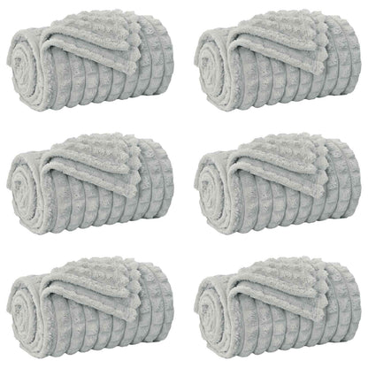 Throw Blankets 6 pcs Grey 200 x 150 cm Fleece