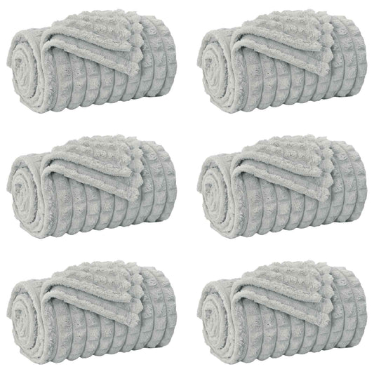 Throw Blankets 6 pcs Grey 200 x 150 cm 4.5 kg Fleece