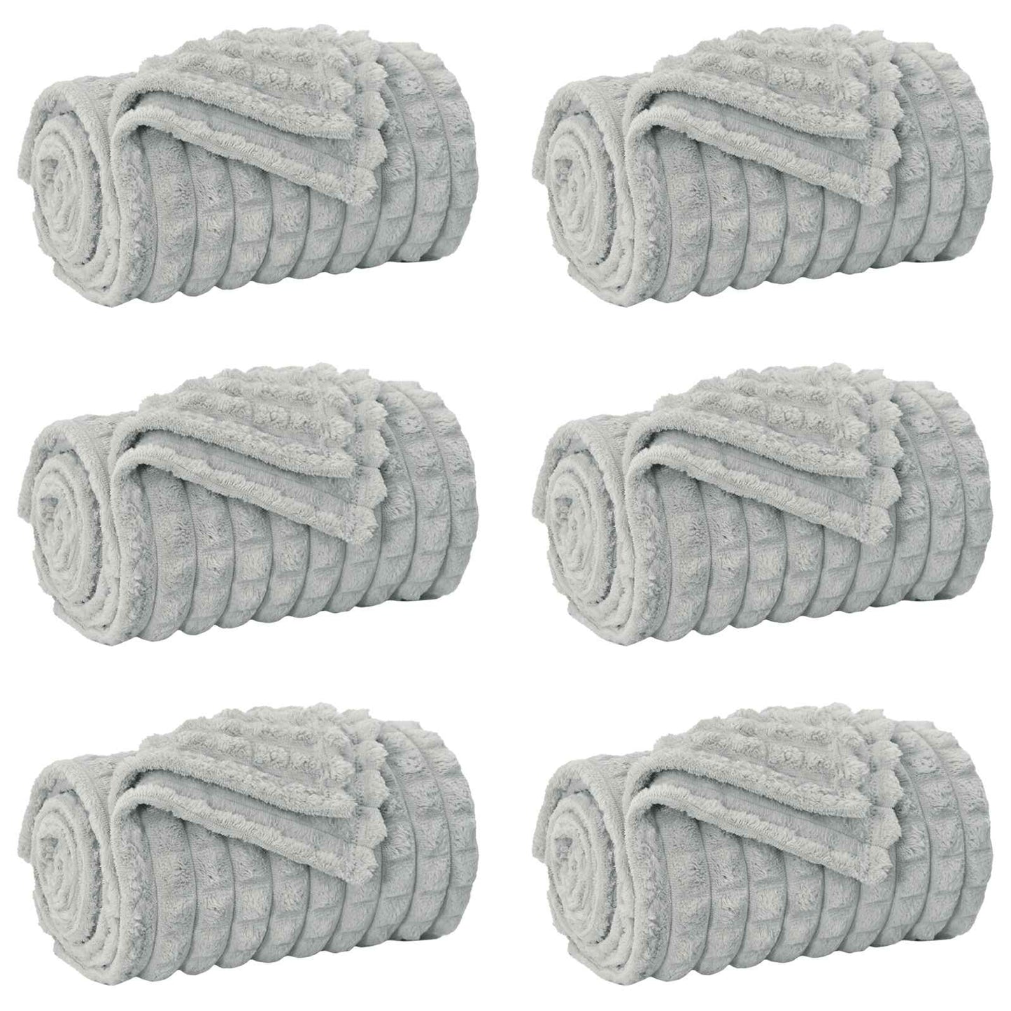 Throw Blankets 6 pcs Grey 240 x 220 cm Fleece