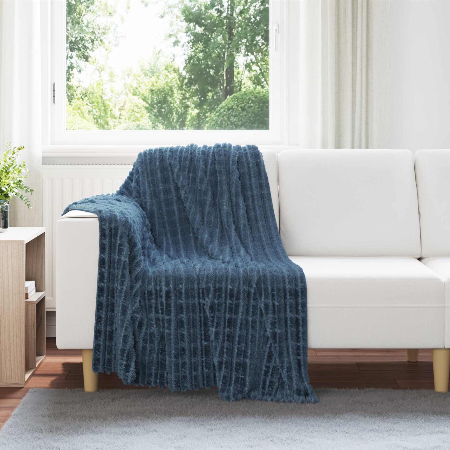 Throw Blankets 6 pcs Navy Blue 150 x 130 cm Fleece