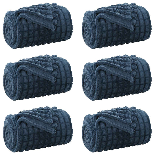 Throw Blankets 6 pcs Navy Blue 150 x 130 cm 2.75 kg Fleece