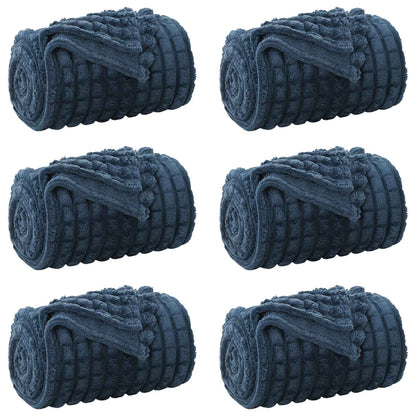 Throw Blankets 6 pcs Navy Blue 240 x 220 cm Fleece