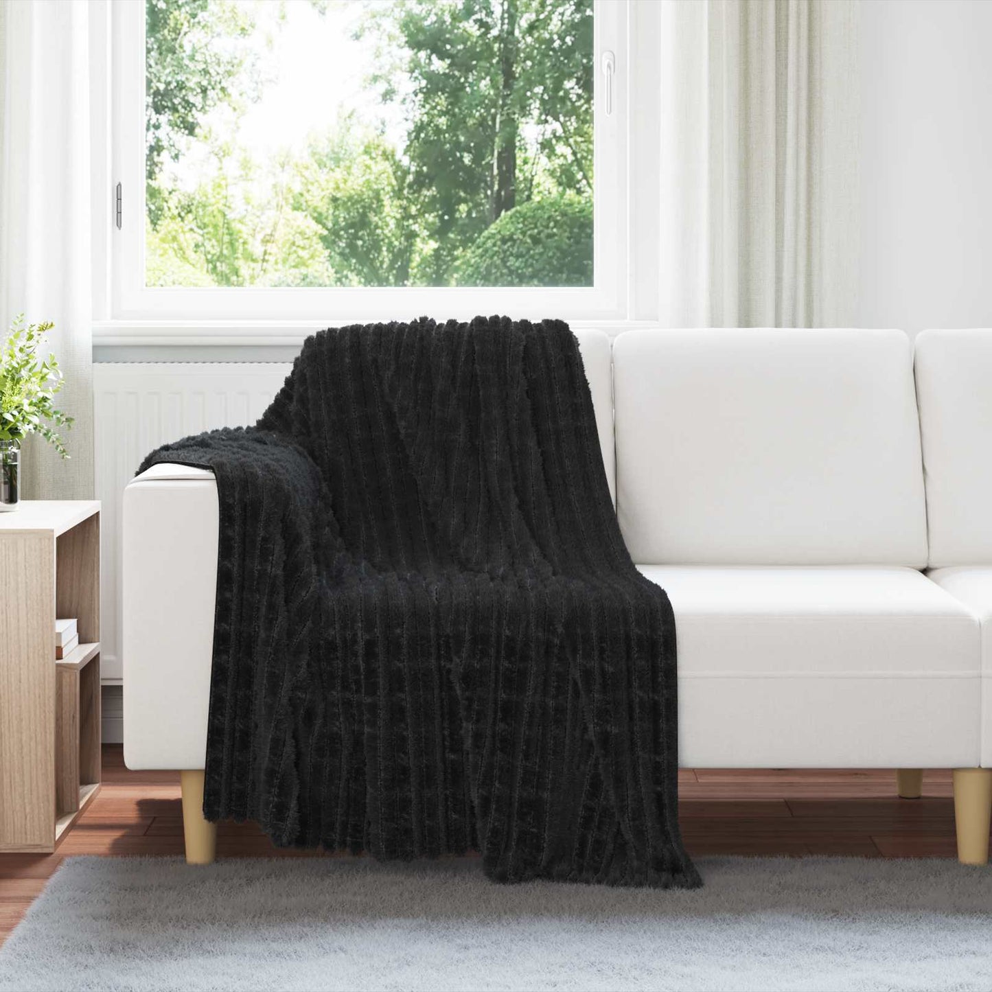 Throw Blankets 6 pcs Black 150 x 130 cm Fleece