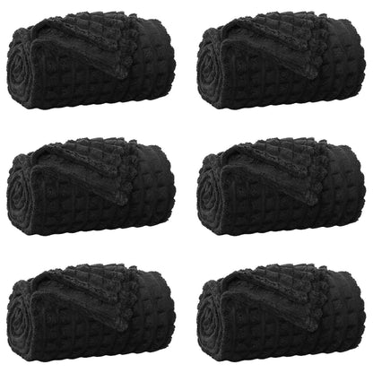 Throw Blankets 6 pcs Black 150 x 130 cm Fleece