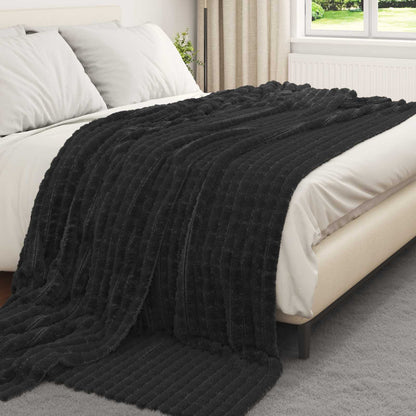 Throw Blankets 6 pcs Black 240 x 220 cm Fleece