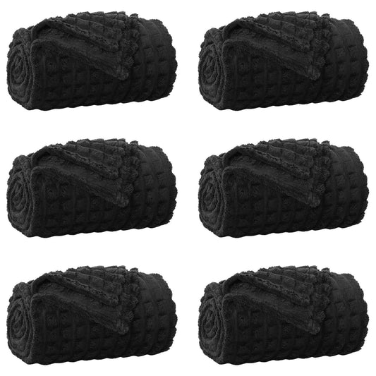 Throw Blankets 6 pcs Black 240 x 220 cm 8.63 kg Fleece