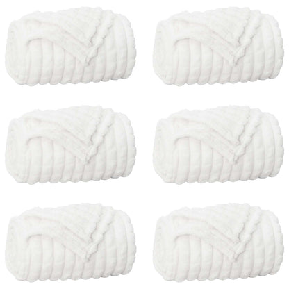 Throw Blankets 6 pcs White 150 x 130 cm Fleece