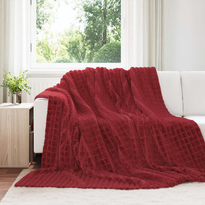 Throw Blankets 6 pcs Bordeaux Red 240 x 220 cm Fleece