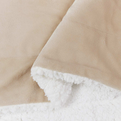 Throw Blanket Beige 130 x 150 cm Fleece