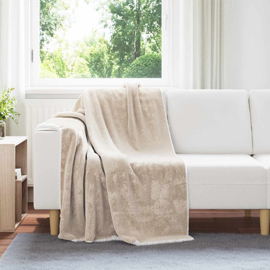 Throw Blanket Beige 130 x 150 cm 1 kg Fleece