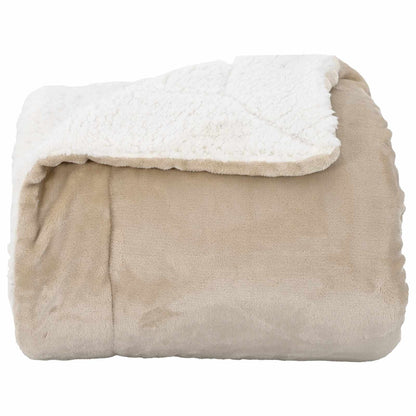 Throw Blanket Beige 130 x 150 cm Fleece