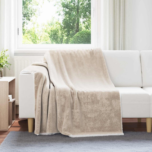 Throw Blanket Beige 150 x 200 cm 1.64 kg Fleece
