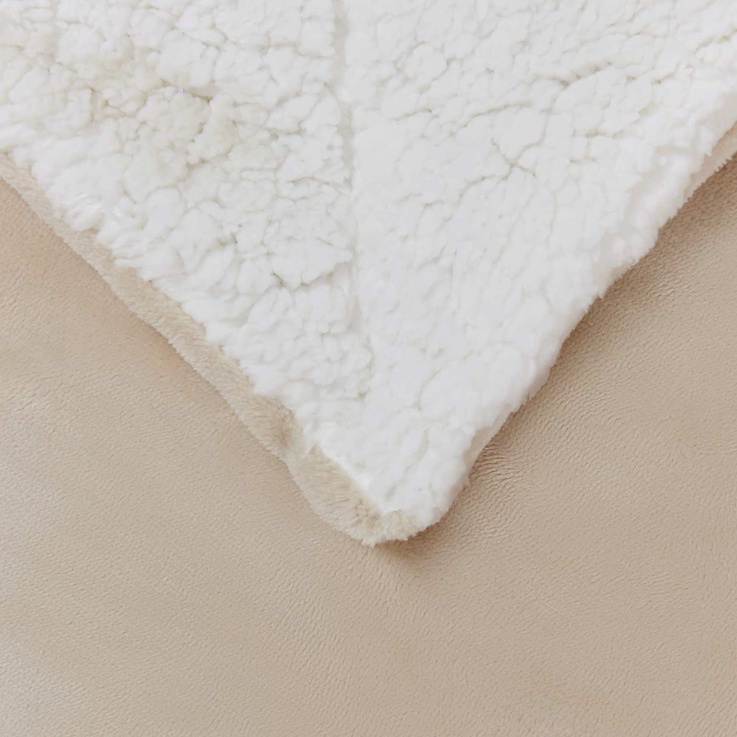 Throw Blanket Beige 220 x 240 cm Fleece