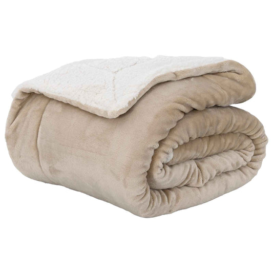 Throw Blanket Beige 220 x 240 cm 2.67 kg Fleece