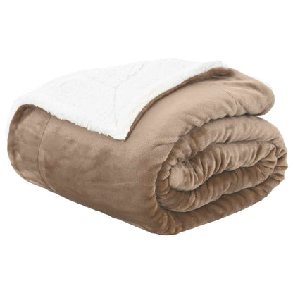 Throw Blanket Camel 130 x 150 cm Fleece