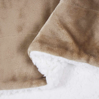 Throw Blanket Camel 220 x 240 cm Fleece