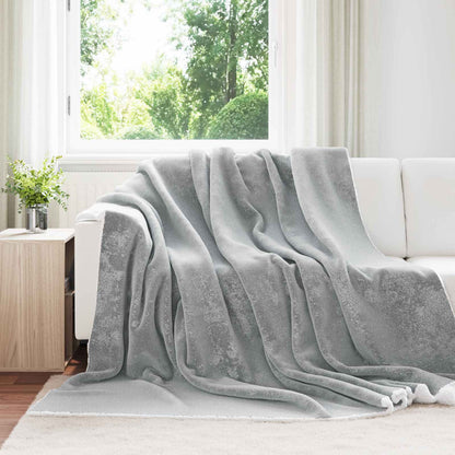 Throw Blanket Grey 240 x 270 cm Fleece