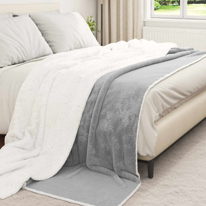 Throw Blanket Grey 240 x 270 cm Fleece