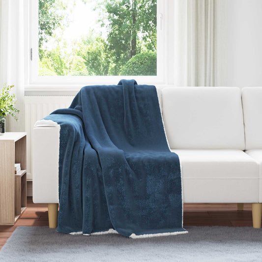 Throw Blanket Navy Blue 130 x 150 cm 1 kg Fleece