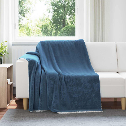 Throw Blanket Navy Blue 150 x 200 cm 1.64 kg Fleece