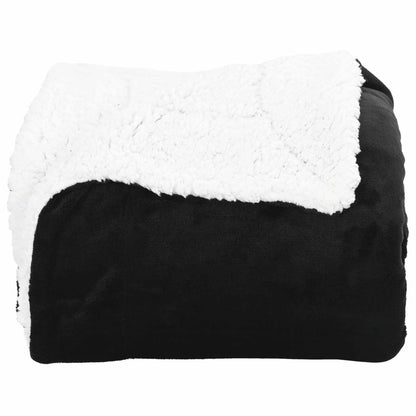 Throw Blanket Black 150 x 200 cm Fleece