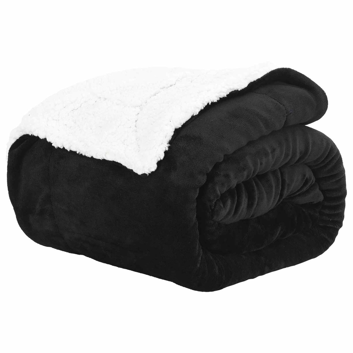 Throw Blanket Black 220 x 240 cm Fleece
