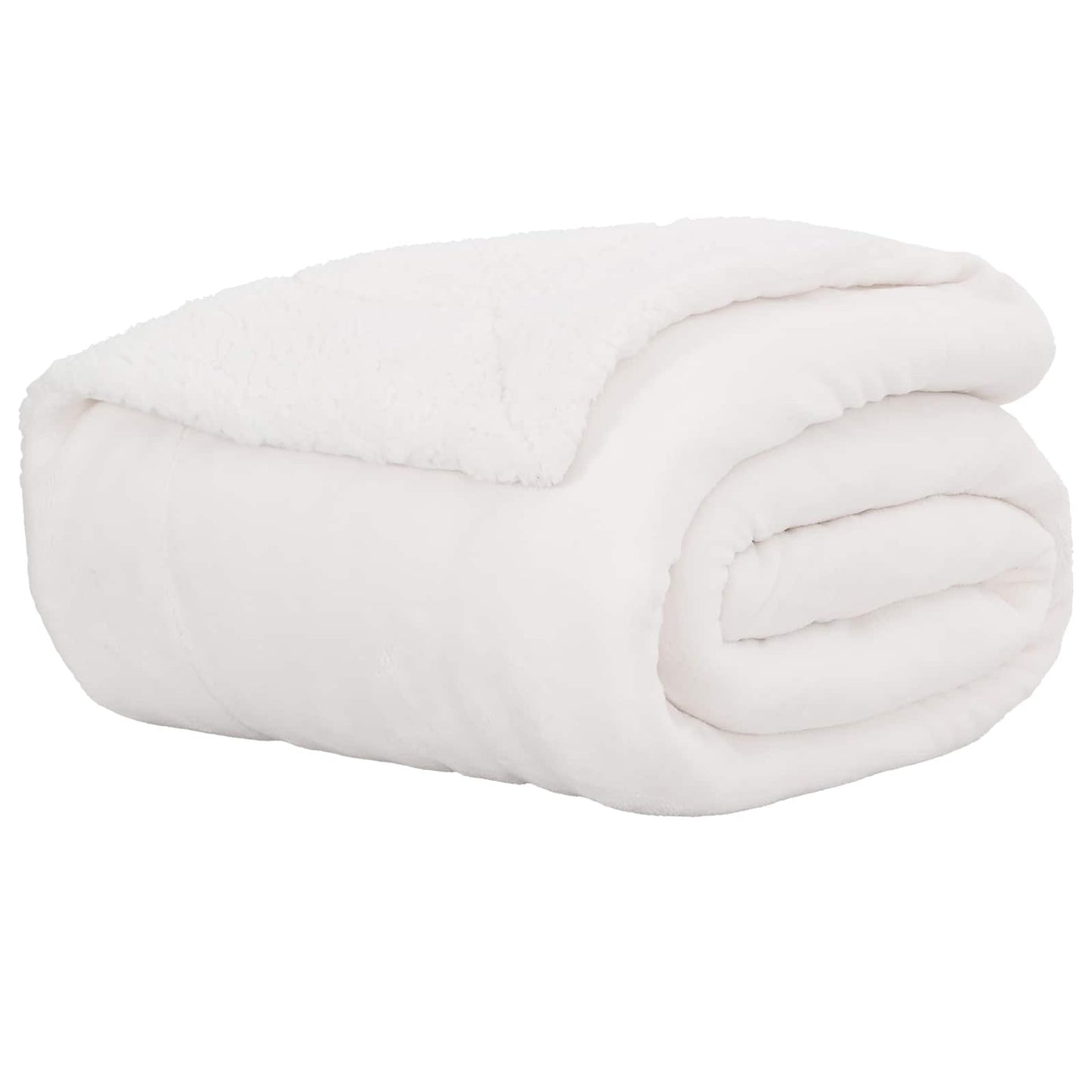 Throw Blanket White 130 x 150 cm Fleece