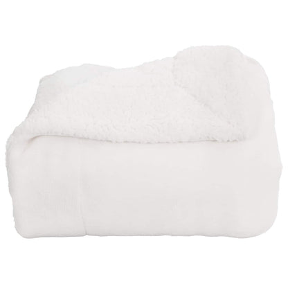Throw Blanket White 150 x 200 cm Fleece