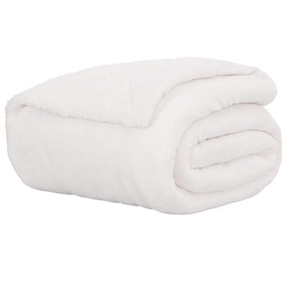 Throw Blanket White 220 x 240 cm Fleece