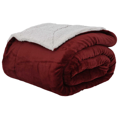Throw Blanket Bordeaux Red 130 x 150 cm Fleece