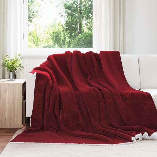 Throw Blanket Bordeaux Red 220 x 240 cm 2.67 kg Fleece